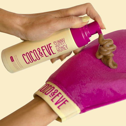 Coco And Eve self tan kit applicator mitt close up