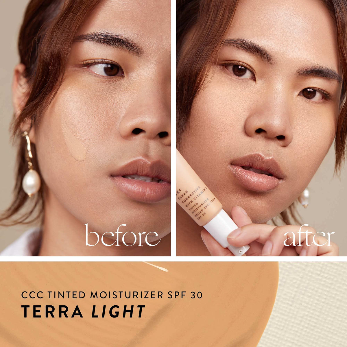 Honest Beauty CCC cream shade terra light swatch texture
