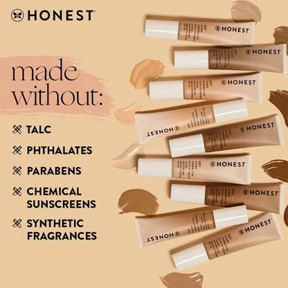 Honest Beauty non nano zinc oxide sunscreen makeup hybrid application process