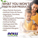 NOW Foods natural sugar substitute liquid dropper bottle packaging close up.