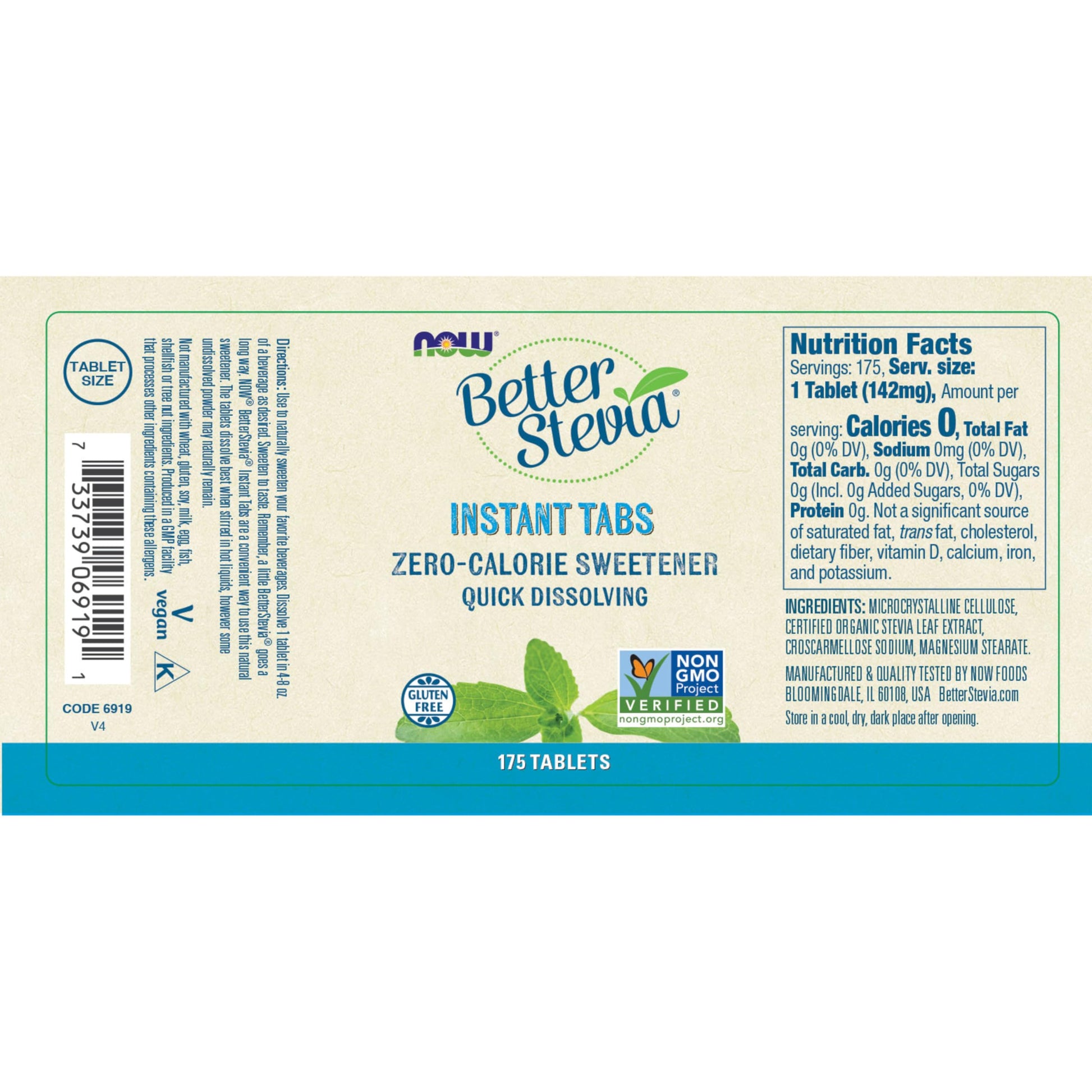Gluten free and non GMO stevia sweetener tablets