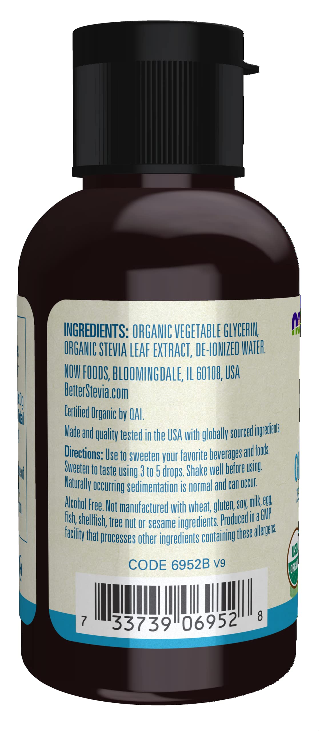 NOW Foods plant based zero calorie liquid stevia drops for keto coffee and diet beverages