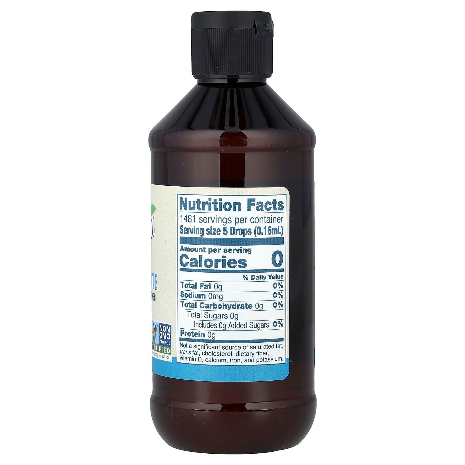 NOW Foods zero calorie liquid sweetener organic sugar substitute label information