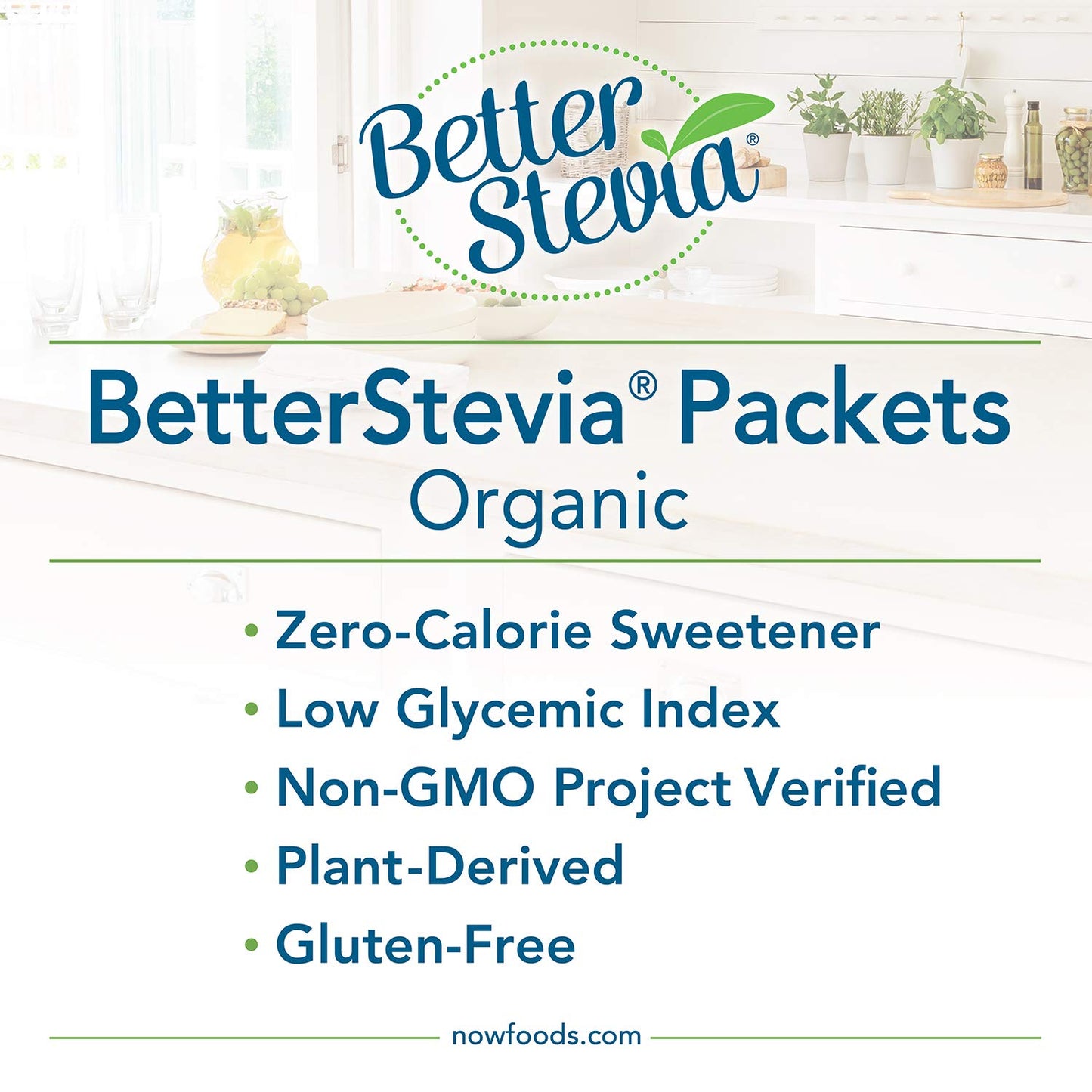 Keto friendly gluten free tabletop sugar substitute packets close up