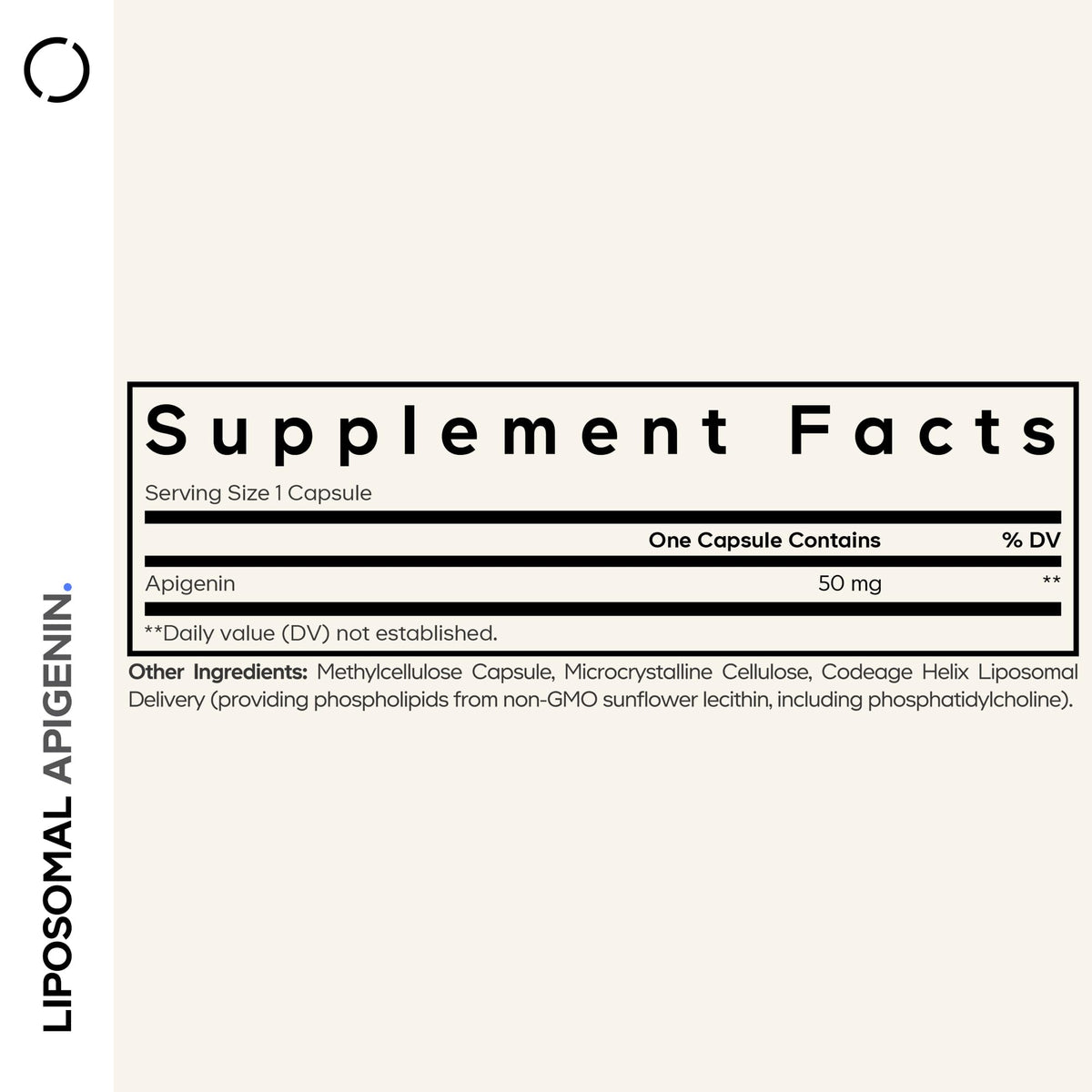 Codeage chamomile extract supplement bottle showcasing the liposomal delivery system logo.