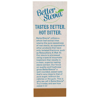 Seventy five single serve packets of NOW Foods French vanilla stevia extract close up