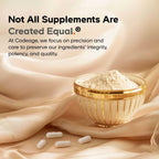 Vegan capsules of Codeage apigenin displayed next to the product packaging.