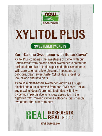 Now Foods zero calorie plant derived sugar substitute packets nutritional facts panel