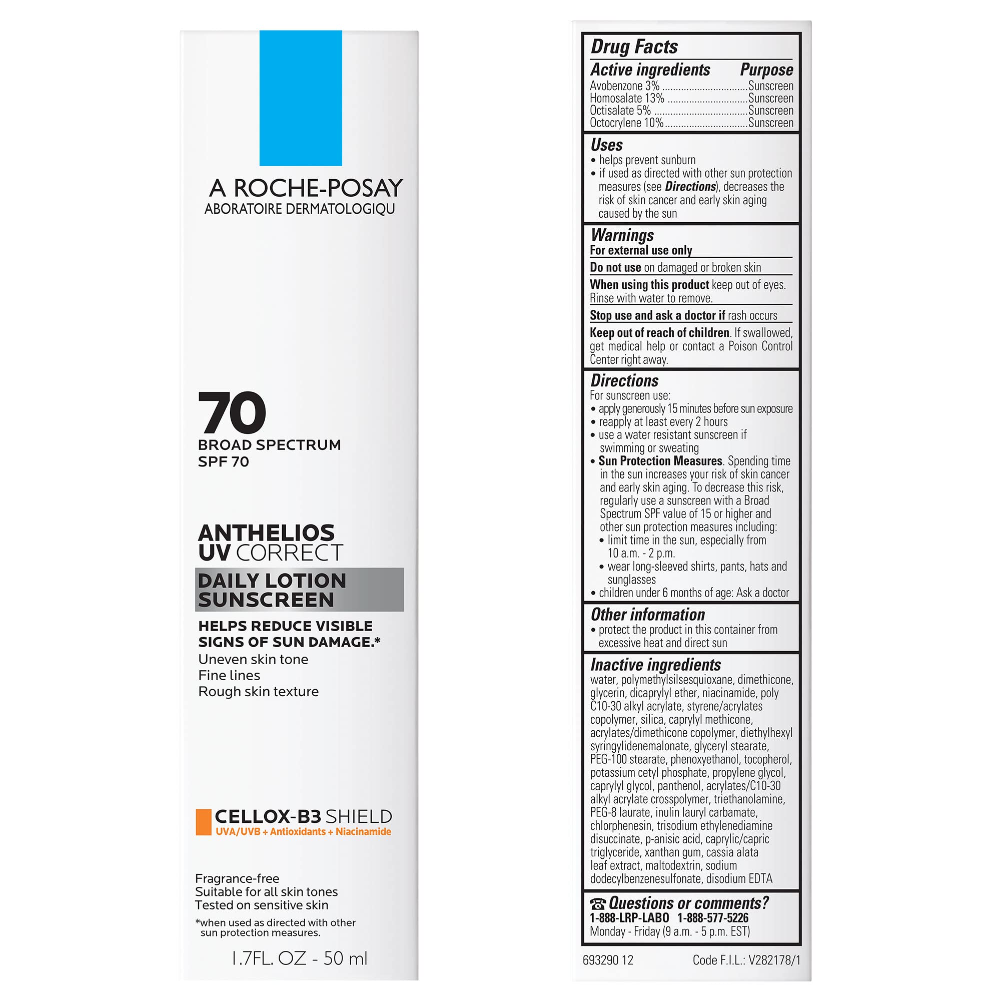 La Roche-Posay Anthelios UV Correct moisturizer packaging details