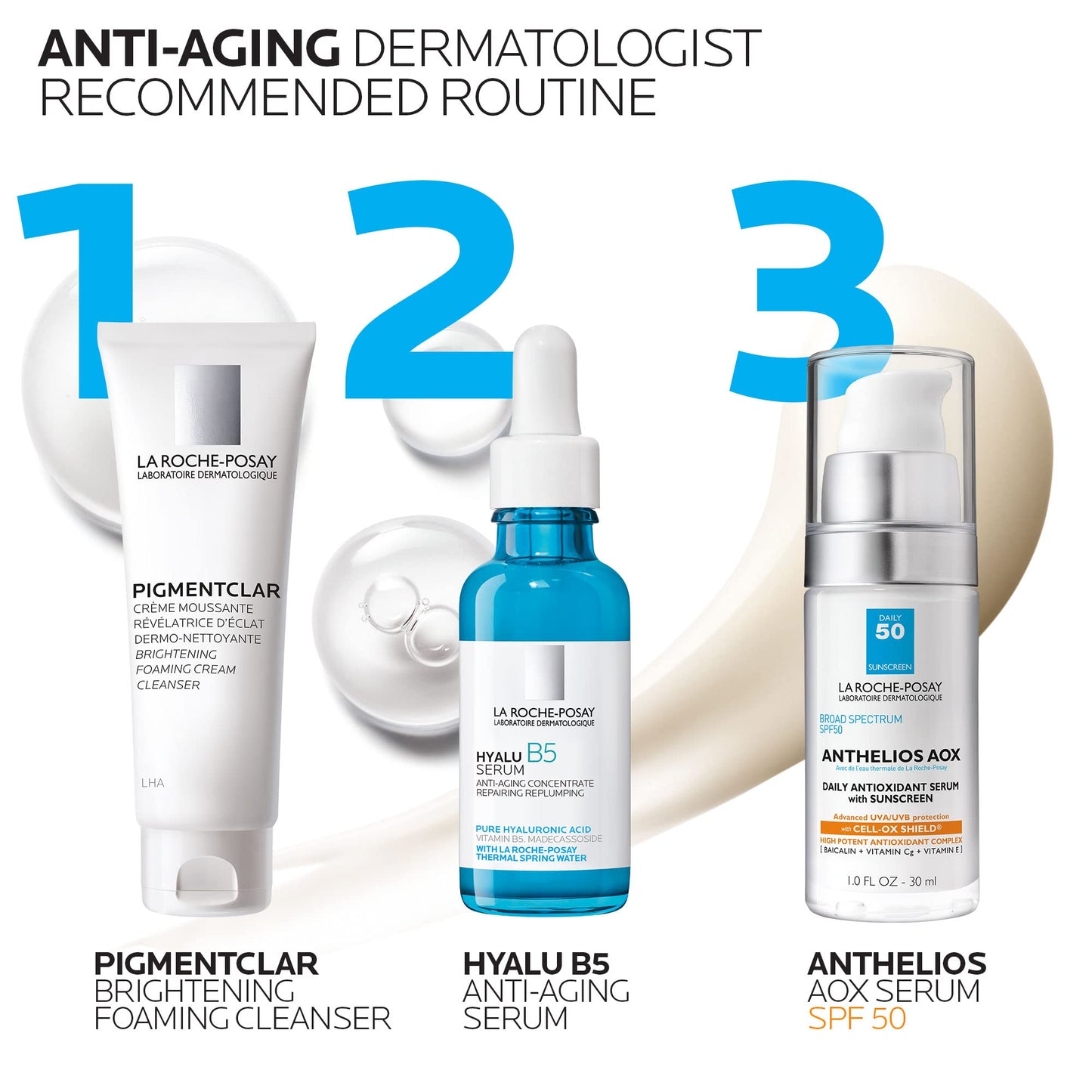 La Roche-Posay sensitive skin oil free sun protection serum labels