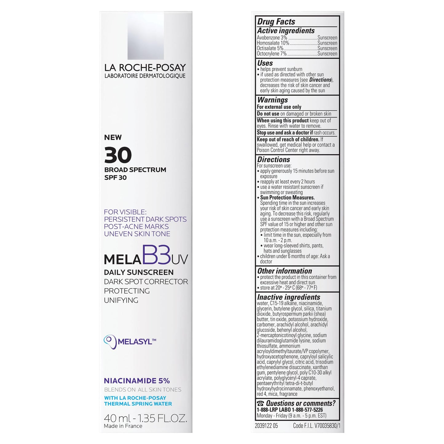 La Roche-Posay Mela B3 moisturizer box and bottle set