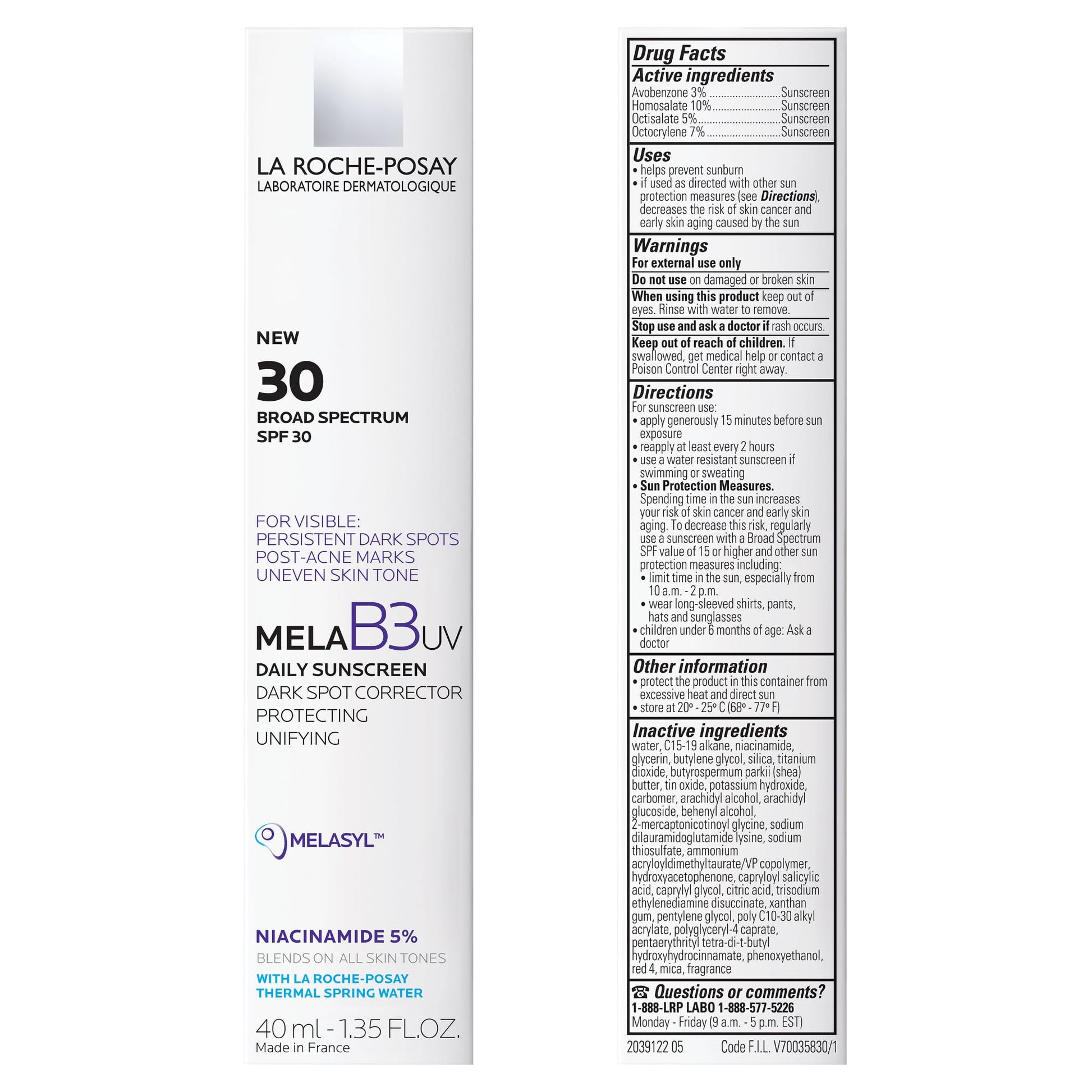 La Roche-Posay Mela B3 moisturizer box and bottle set