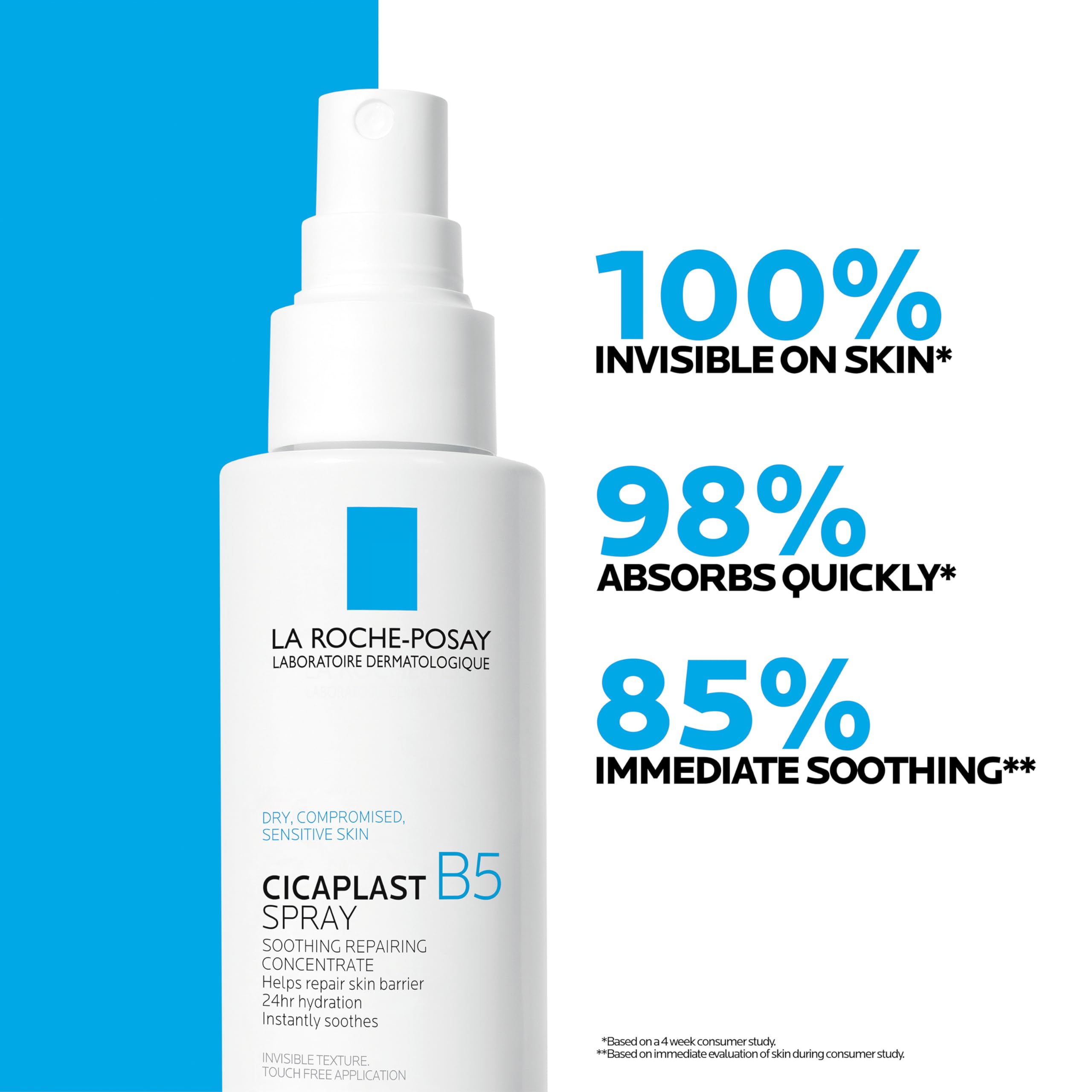 La Roche-Posay Cicaplast B5 Spray texture and mist demonstration