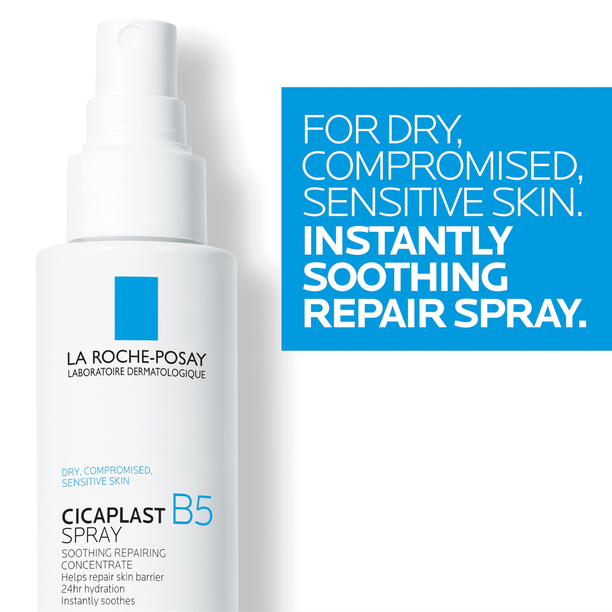 Back of bottle showing ingredients for La Roche-Posay Cicaplast B5 Spray