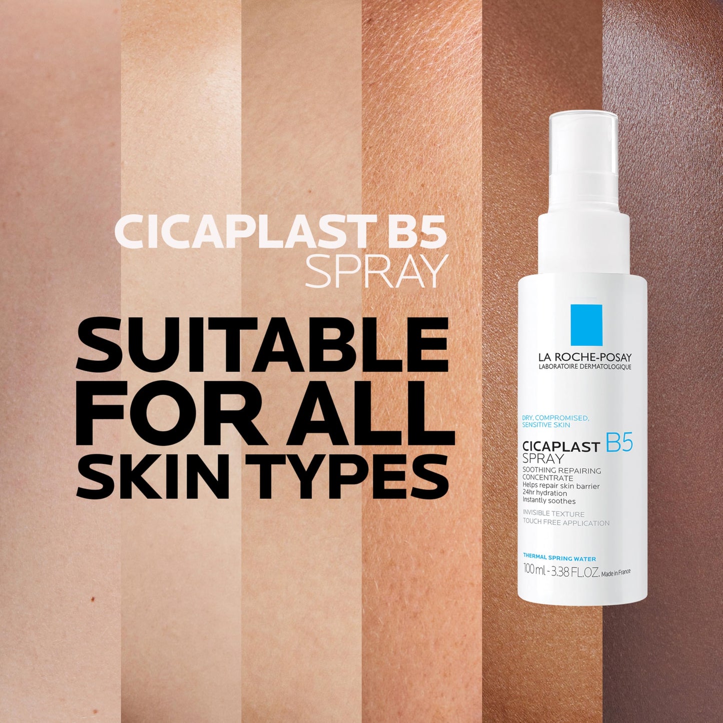 La Roche-Posay Cicaplast B5 Spray used on arm for skin barrier repair