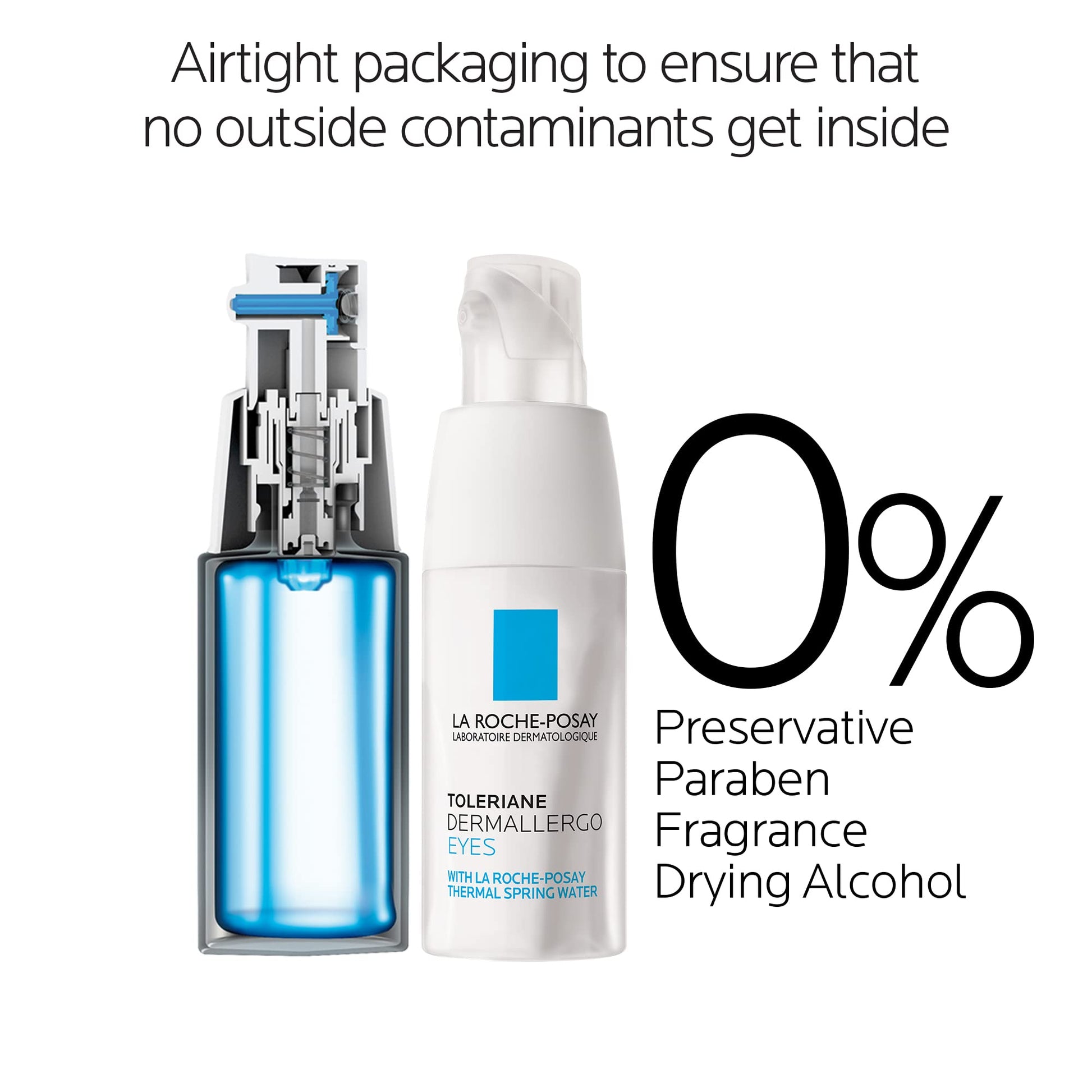 Side view of La Roche-Posay ultra sensitive eye cream container