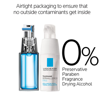 Side view of La Roche-Posay ultra sensitive eye cream container