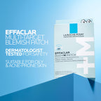 La Roche-Posay acne spot treatment patch applied on facial skin