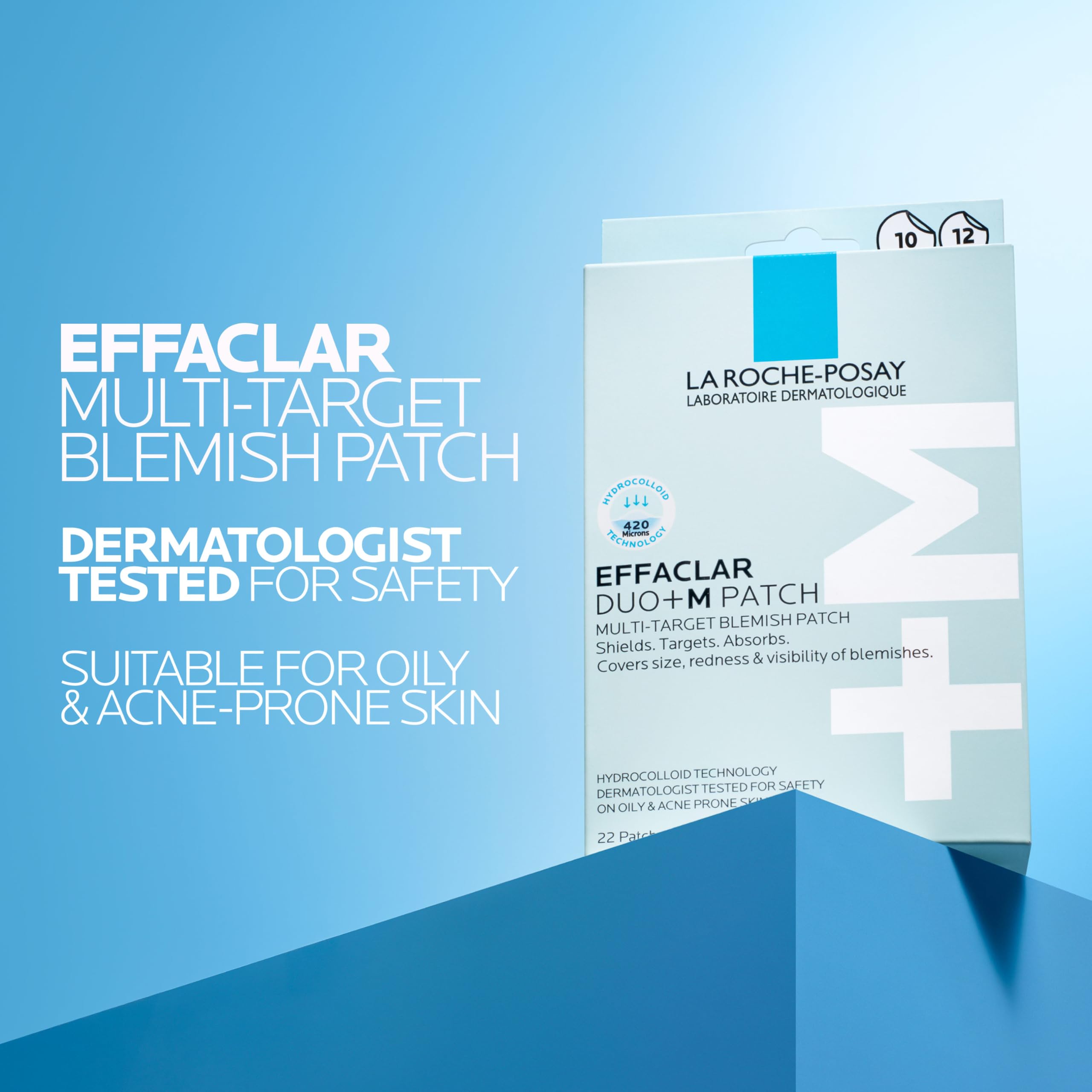 La Roche-Posay Effaclar patch sheet showing small and medium sizes