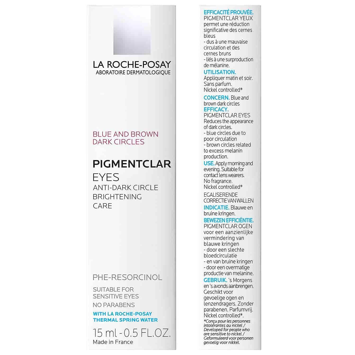 La Roche-Posay Pigmentclar eye cream showing the specialized cooling metal applicator tip