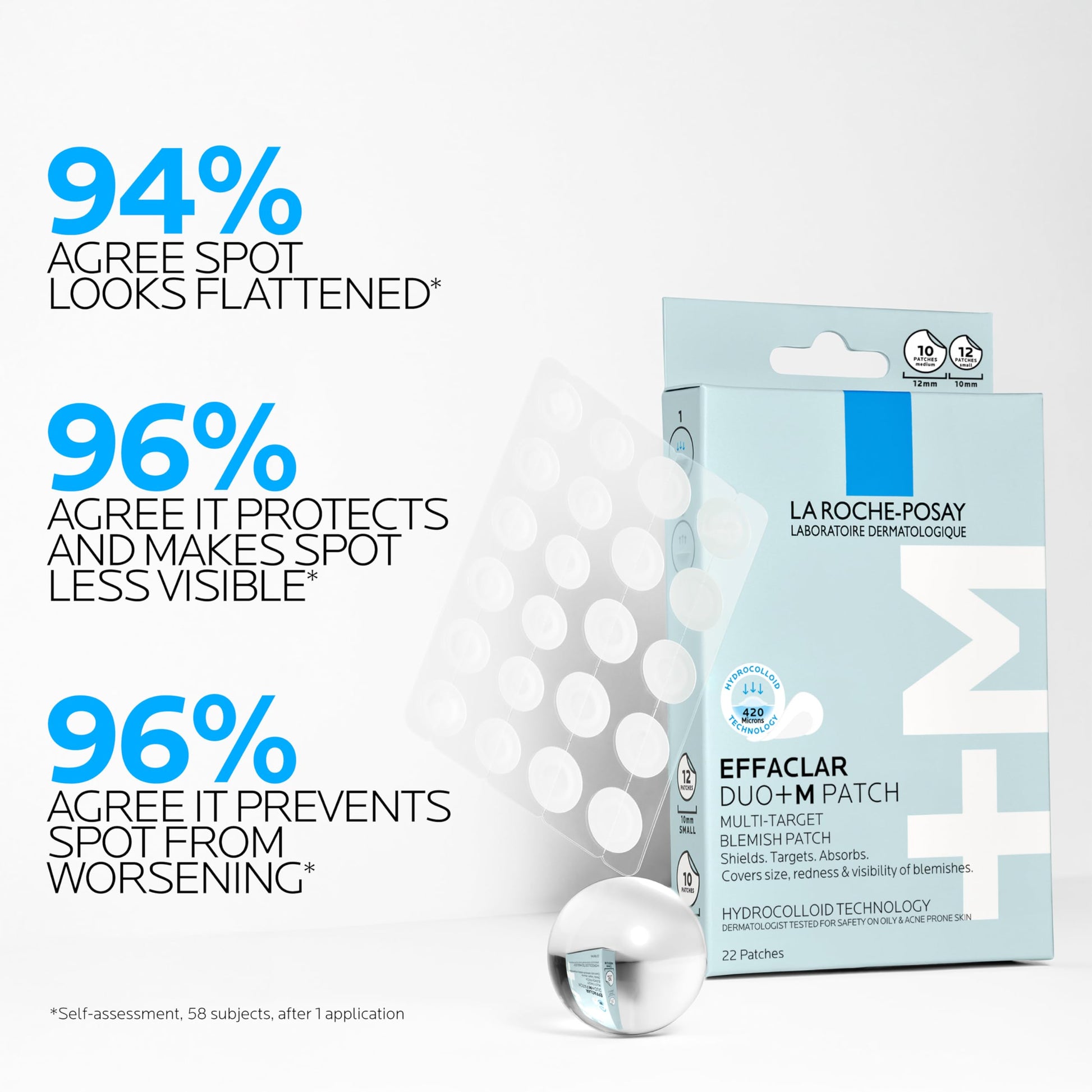 La Roche-Posay blemish patches worn under makeup