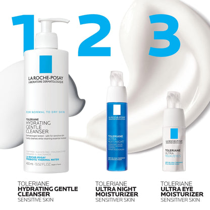 Back label of La Roche-Posay Toleriane Dermallergo showing allergy tested directions