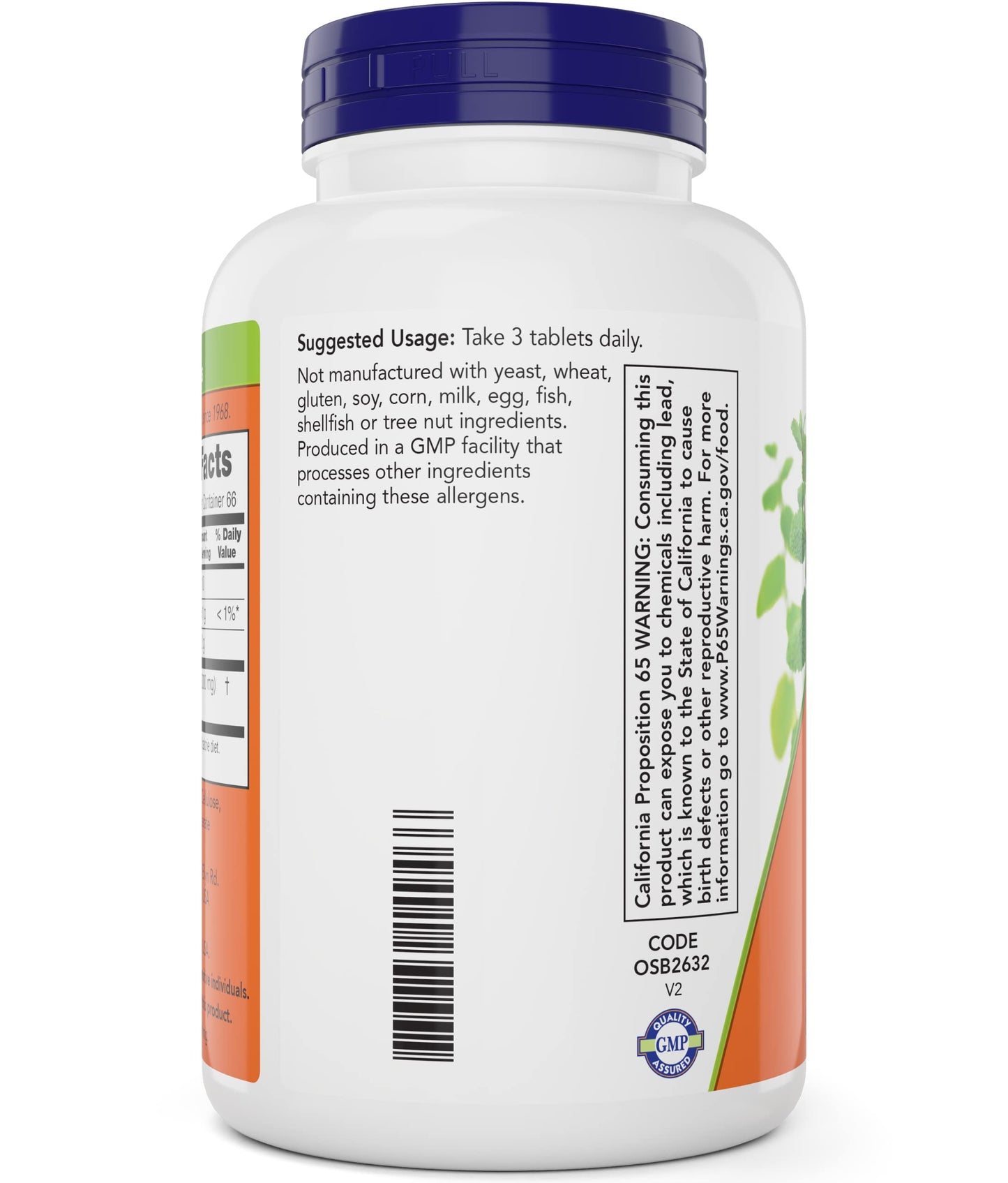 Close up of Now Foods Chlorella green tablets
