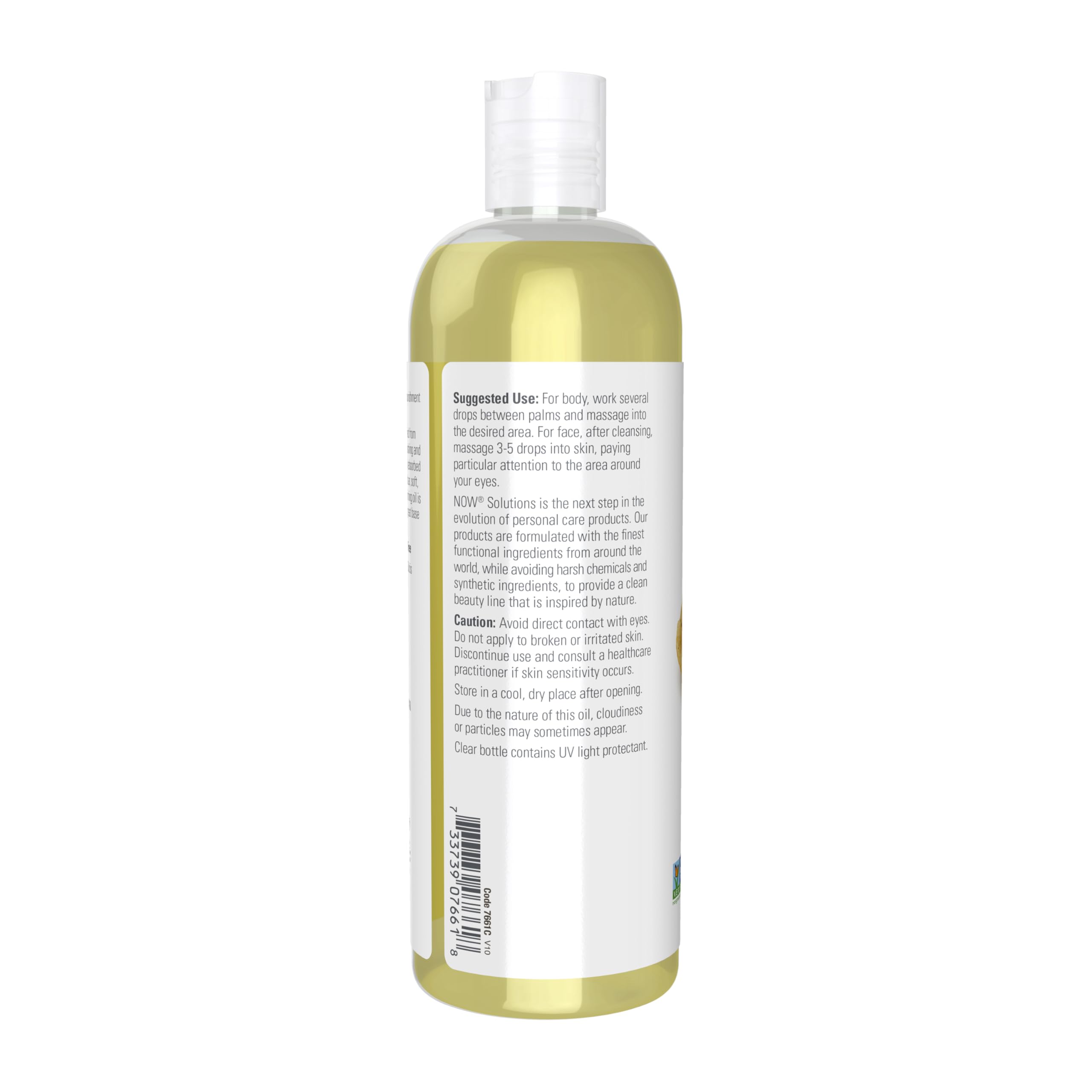 Now Foods Solutions Sweet Almond Oil 16 Ounce highlighting the expeller pressed and hexane free text