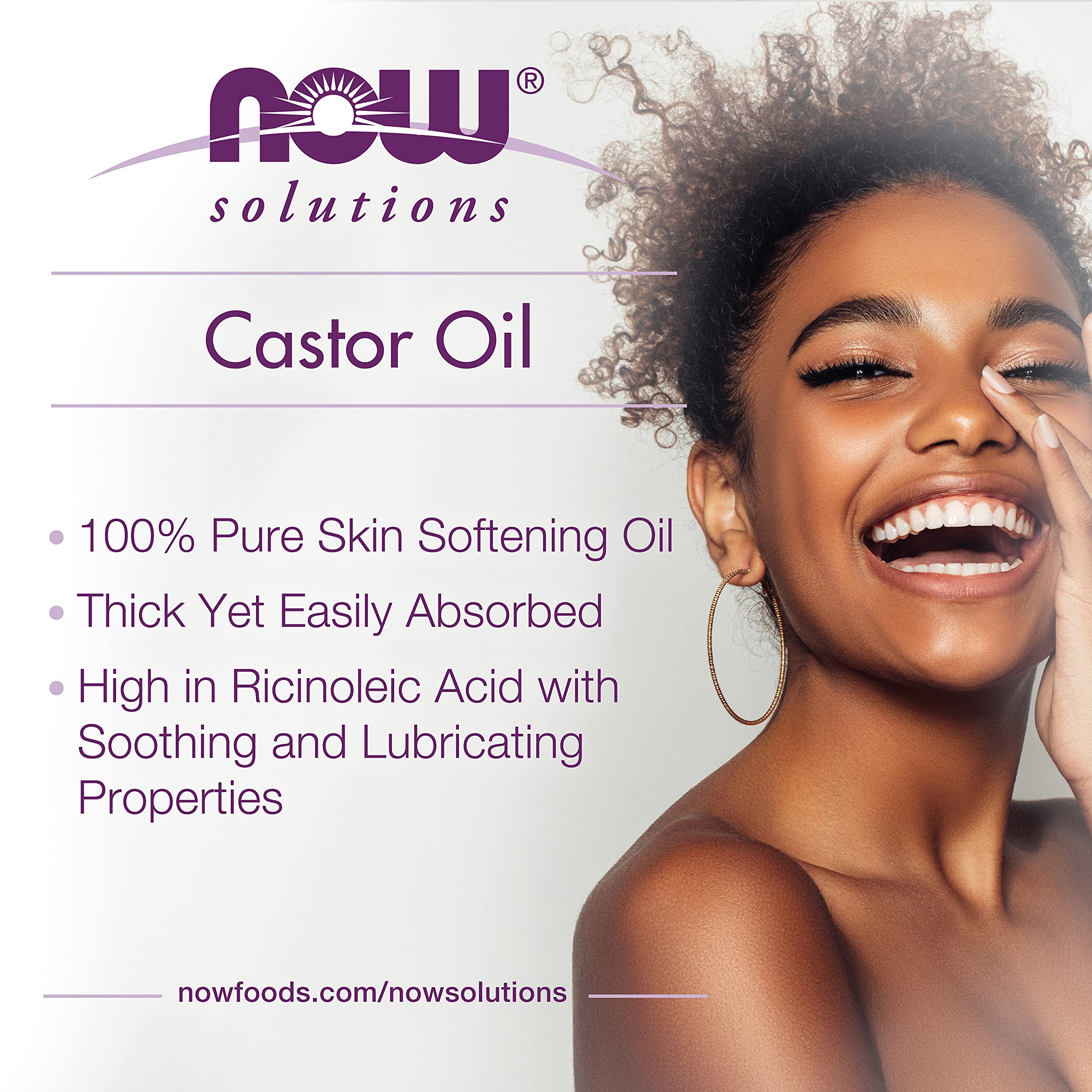 Close up view of the expeller pressed non GMO verification seal on NOW Solutions Castor Oil