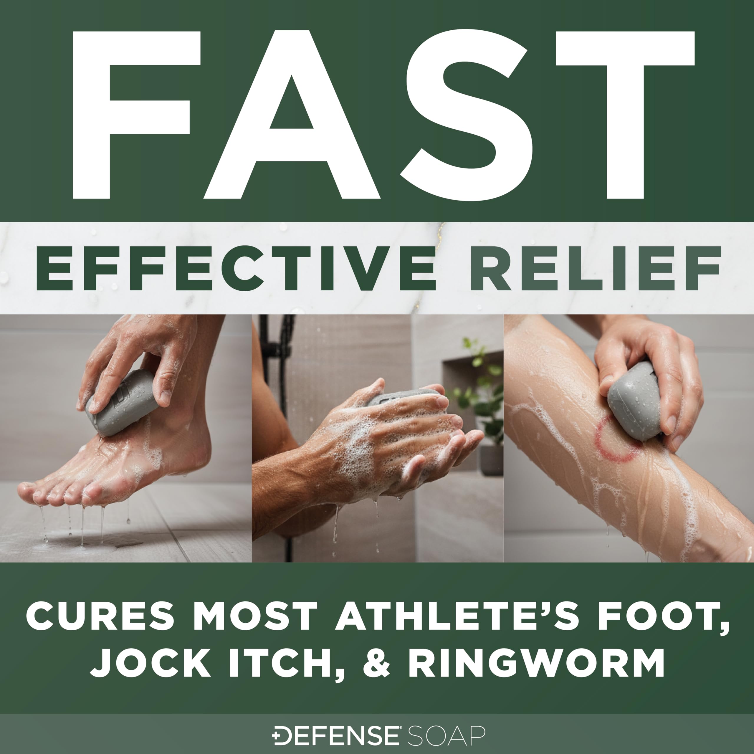 Defense Soap Tolnaftate 1 percent medicated bar for ringworm treatment.