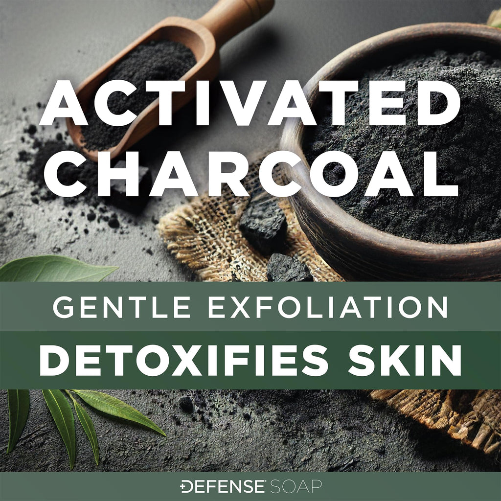 Defense Soap Antifungal Bar showing product dimensions and active ingredient details.