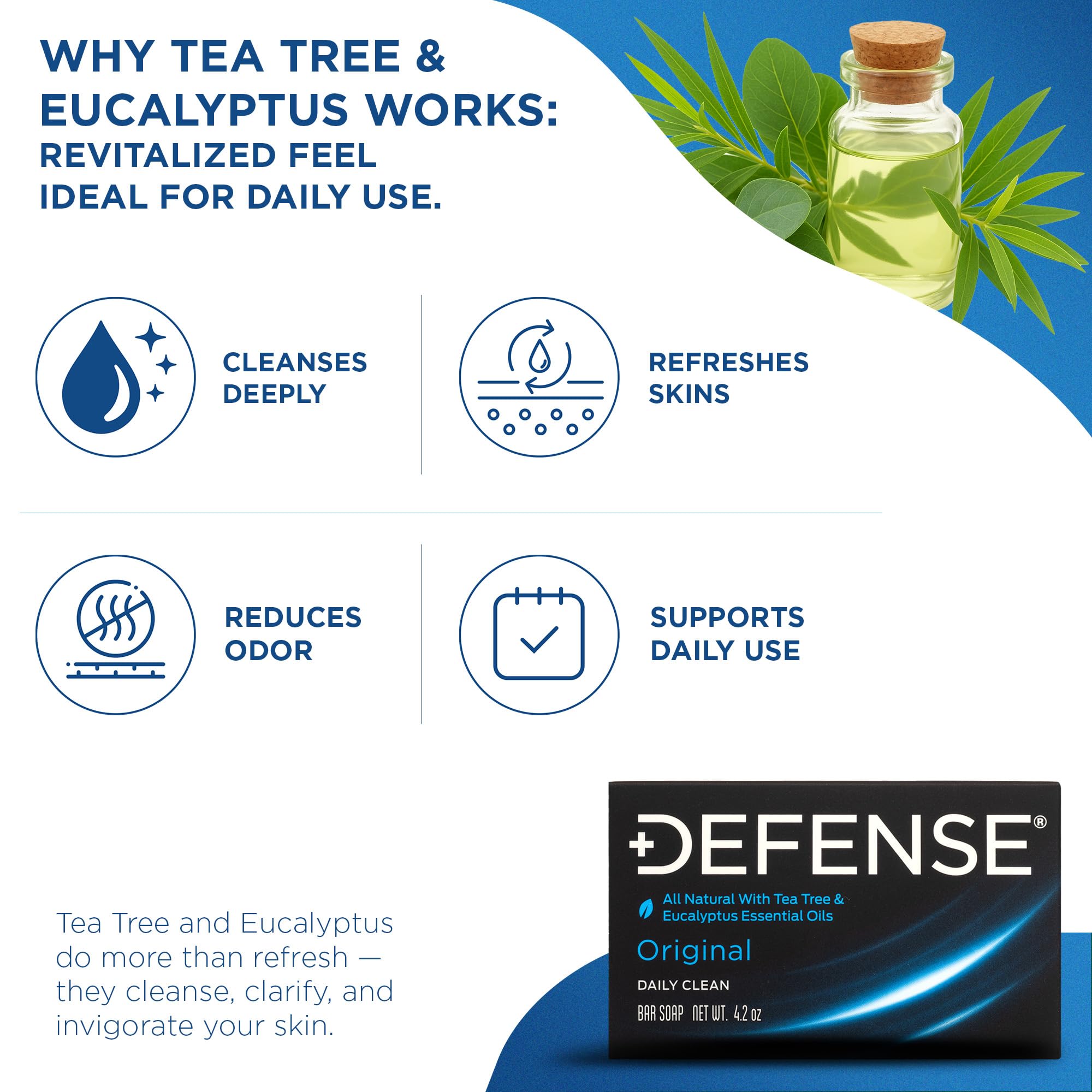 Defense Soap triple-milled natural body bar showing clean formulation for sensitive skin