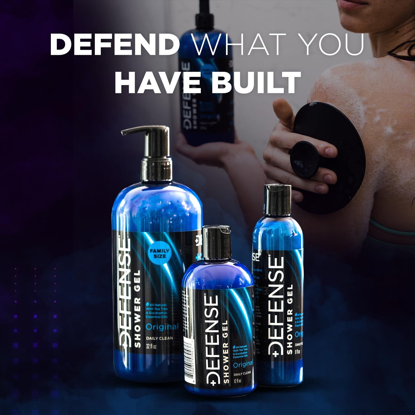 Defense Soap Original Shower Gel family size pump bottle isolated on white background