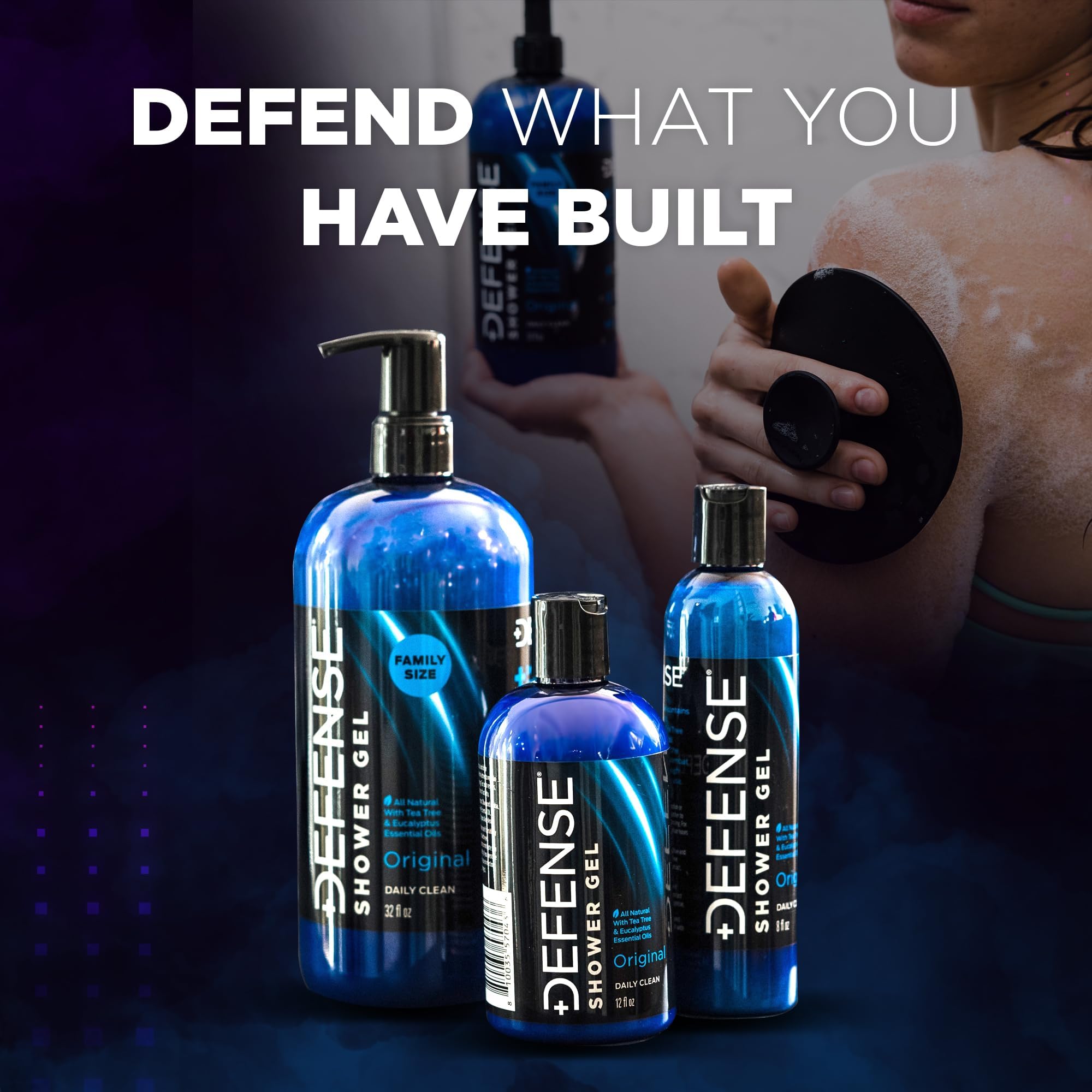 Defense Soap Original Shower Gel family size pump bottle isolated on white background
