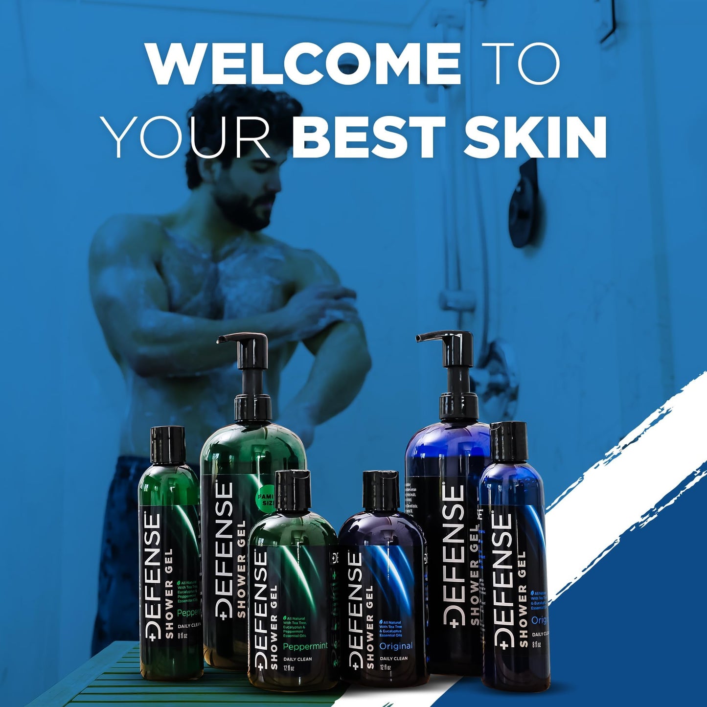 Defense Soap therapeutic natural body wash text and branding close view