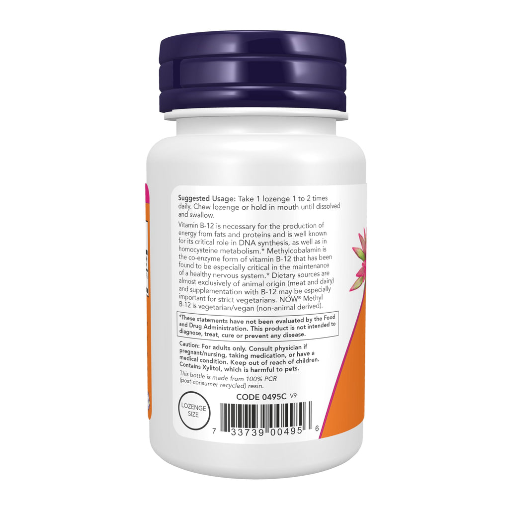 NOW Supplements Methylcobalamin chewable lozenges for nervous system health