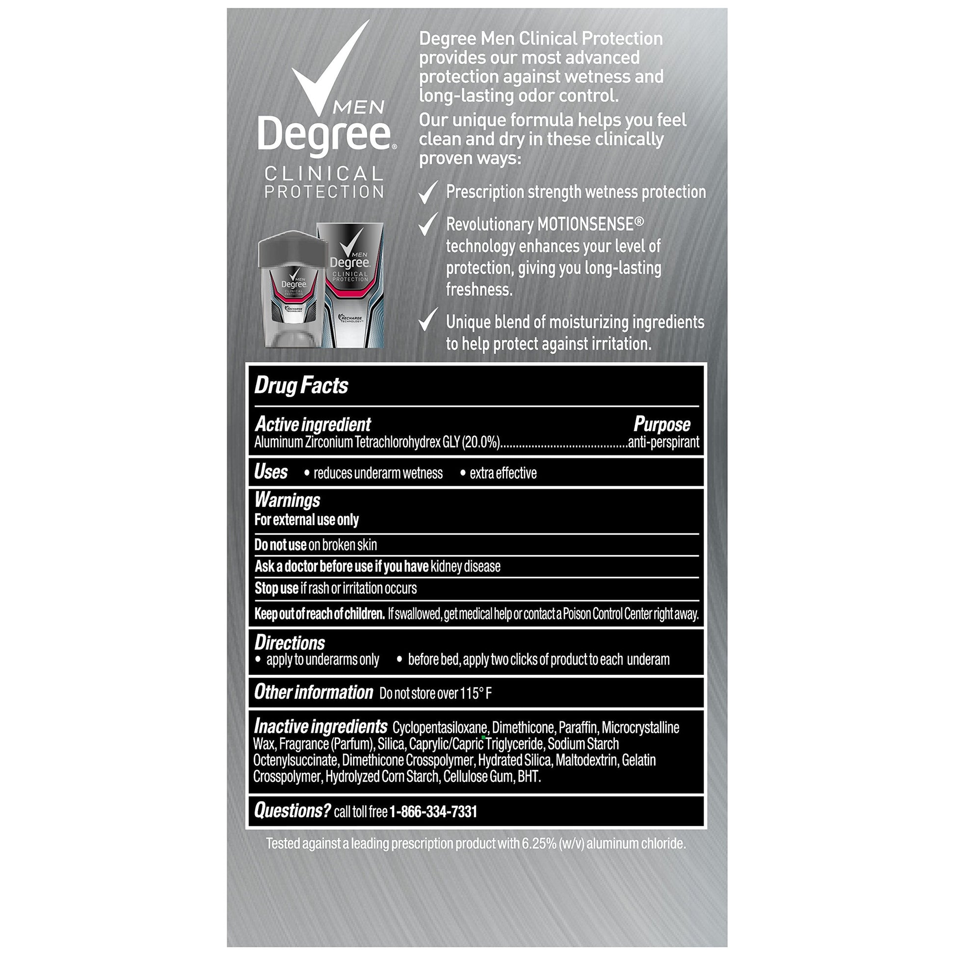Degree clinical strength deodorant for men 1.7 ounce packaging