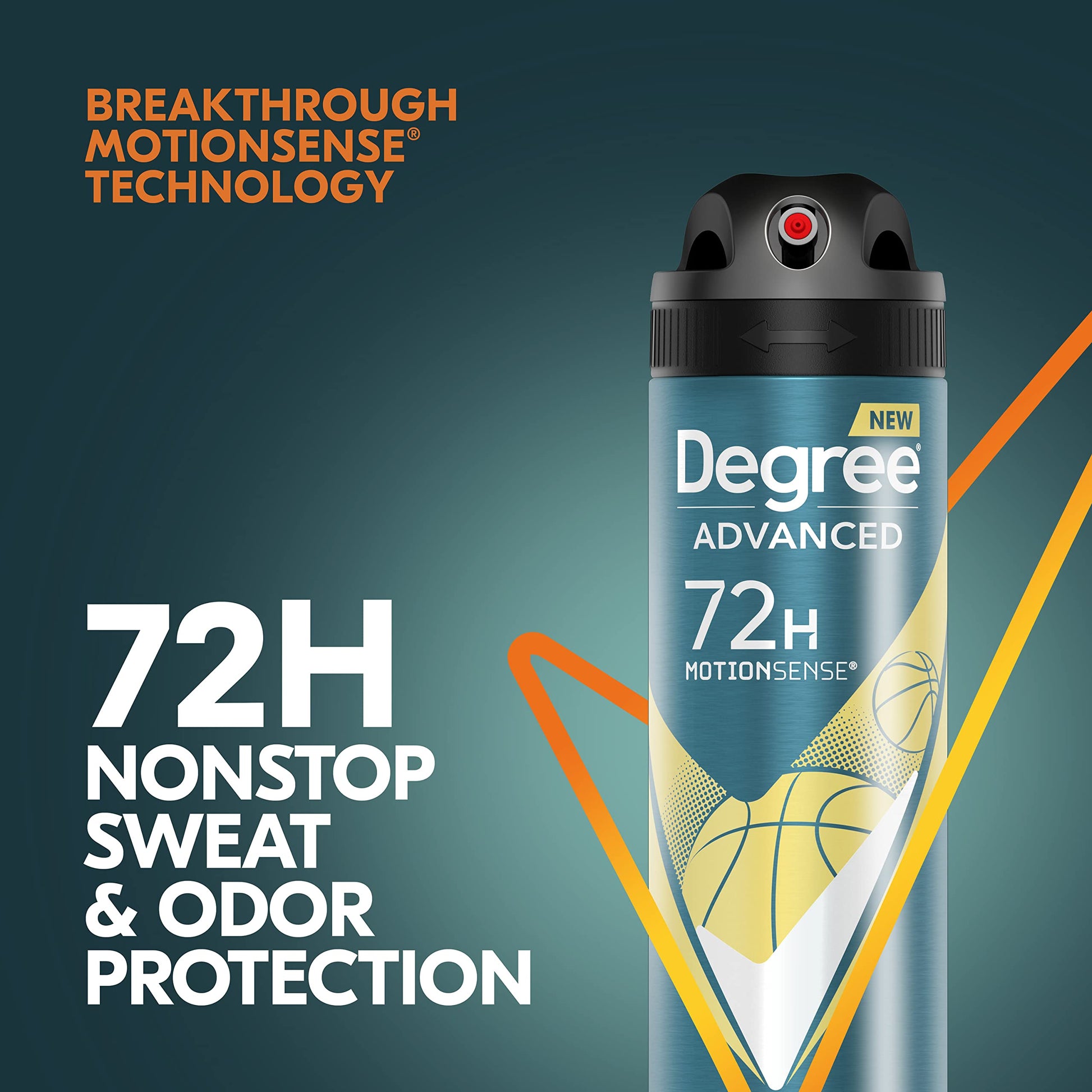 Side view of the Degree Men Sport Defense three pack wrapper highlighting the imported product authenticity markers.
