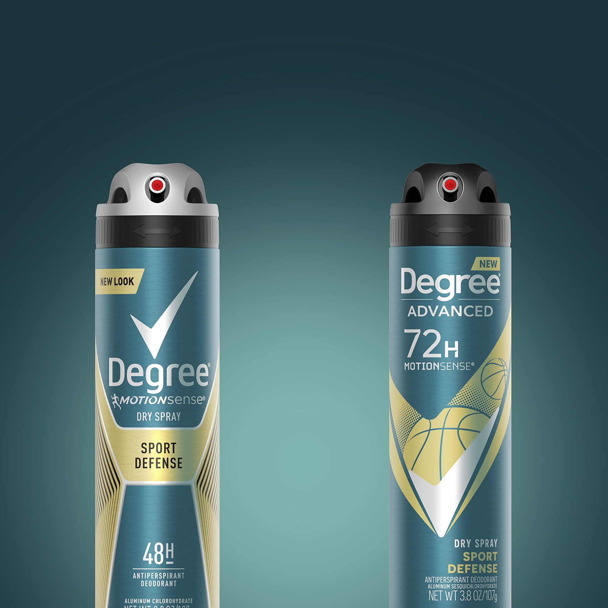 Full retail set of three Degree Men Sport Defense dry sprays showing the rustic masculine fragrance variant description.