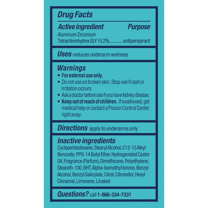 Authentic USA imported Degree packaging showcasing the sweat and odor control attributes.