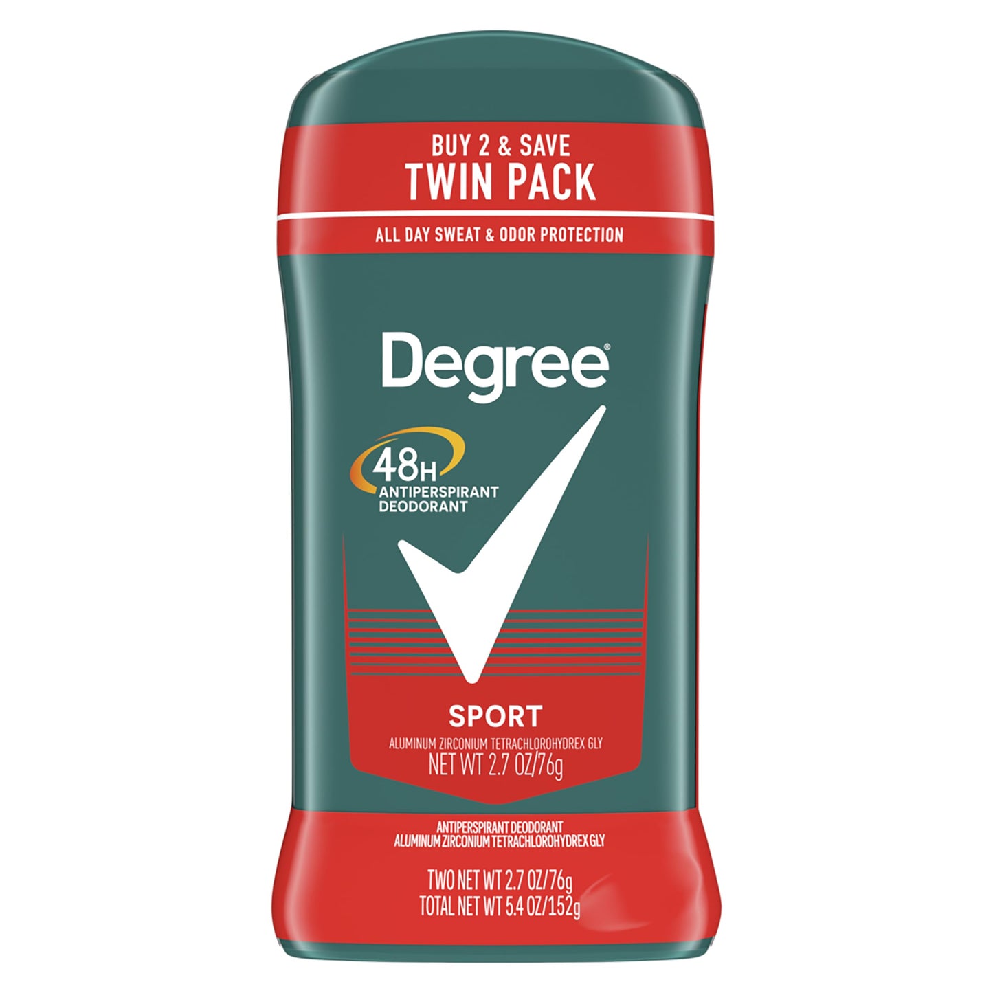 Degree Men Sport clear solid antiperspirant twin pack for active sweat protection
