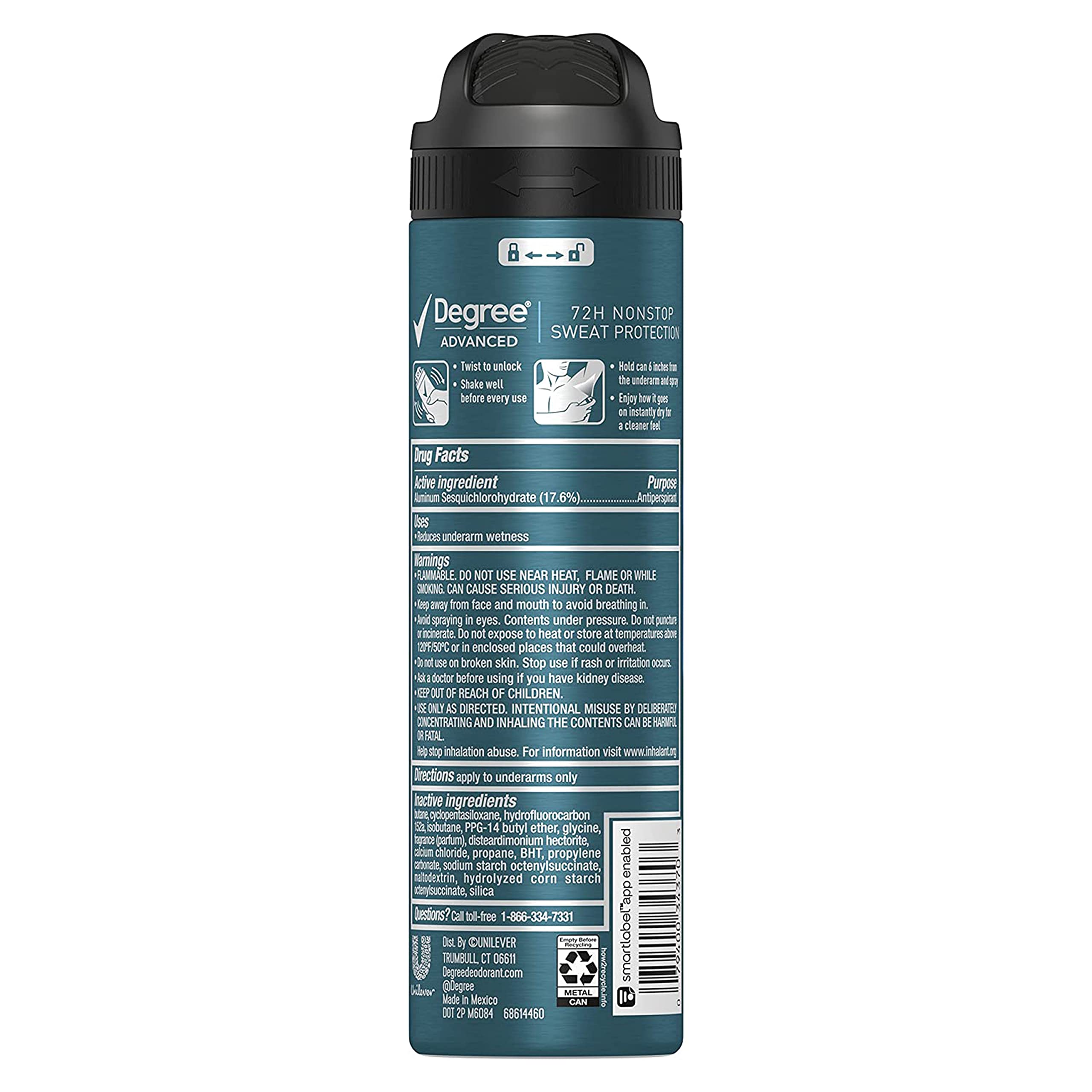 Degree Men MotionSense Cool Rush dry spray three pack showcasing authentic imported packaging