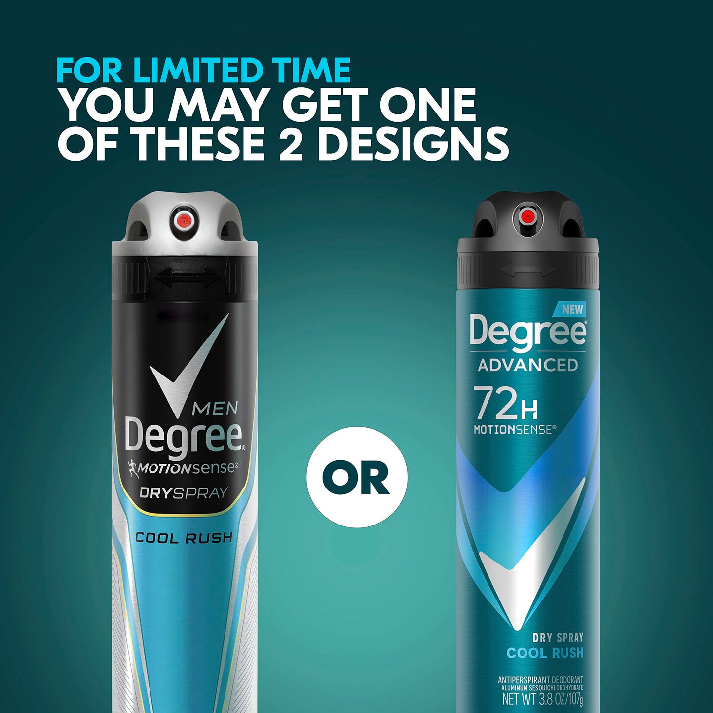 Close up view of the spray nozzle on the Degree Men Cool Rush dry spray can