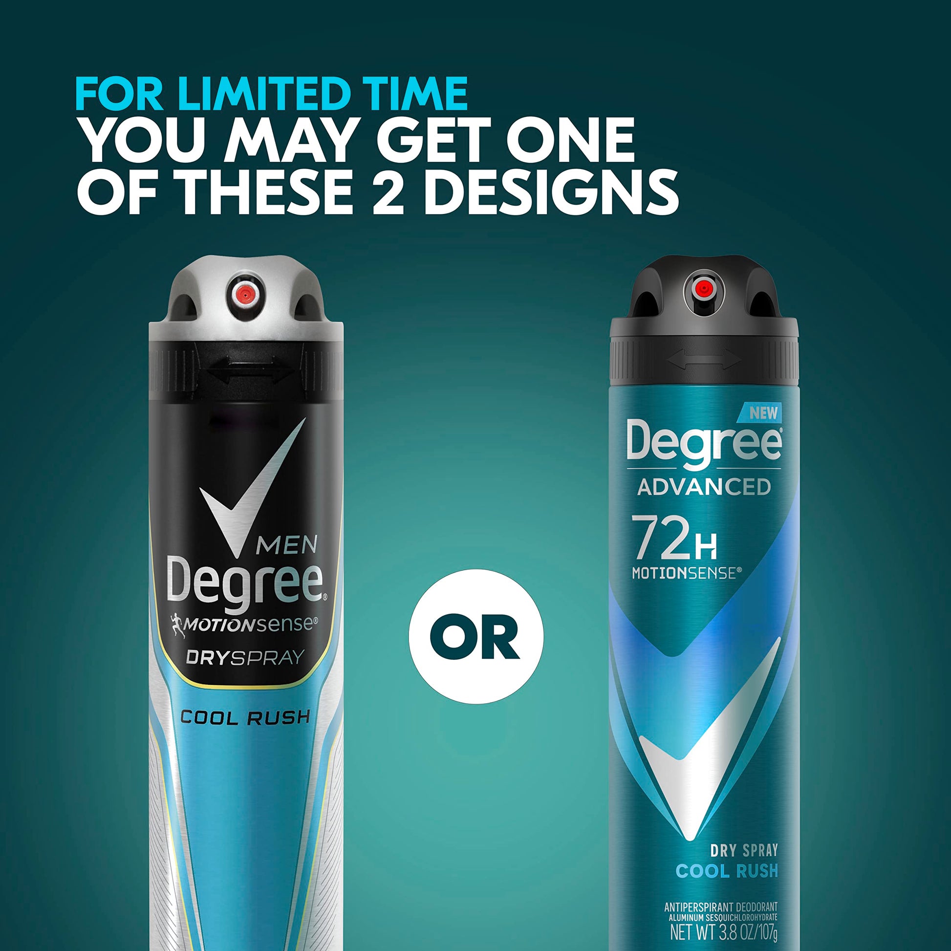 Close up view of the spray nozzle on the Degree Men Cool Rush dry spray can