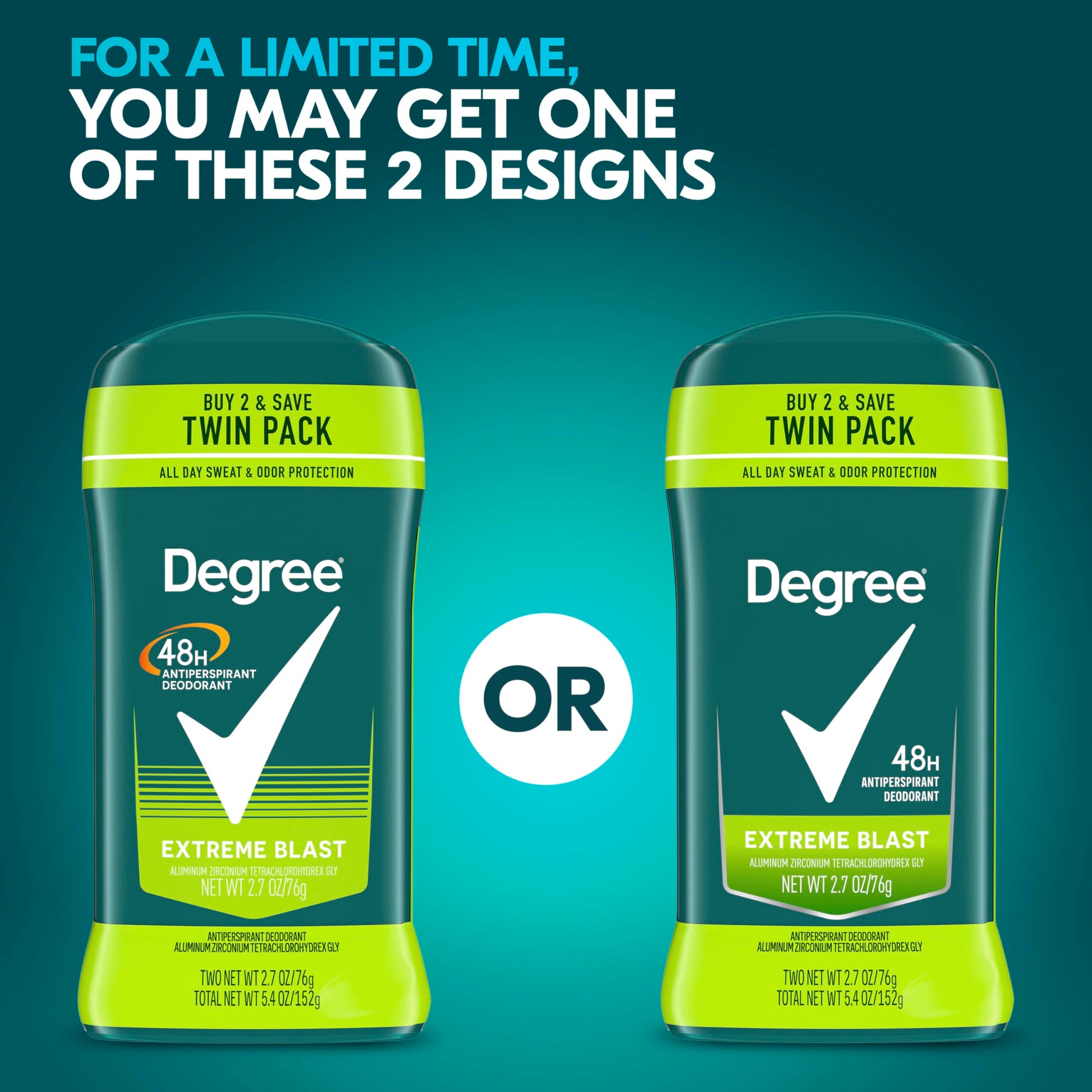Back label of Degree Men Original Protection showing forty-eight hour odor defense details