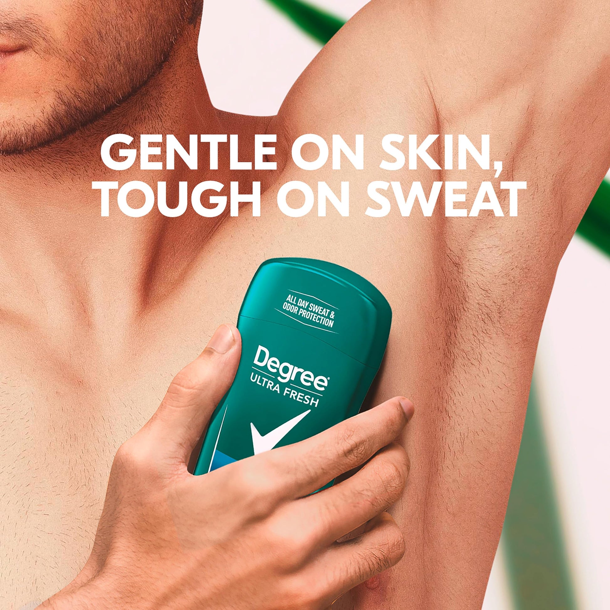 Four individual sticks of Degree Men Ultra Fresh antiperspirant arranged side by side