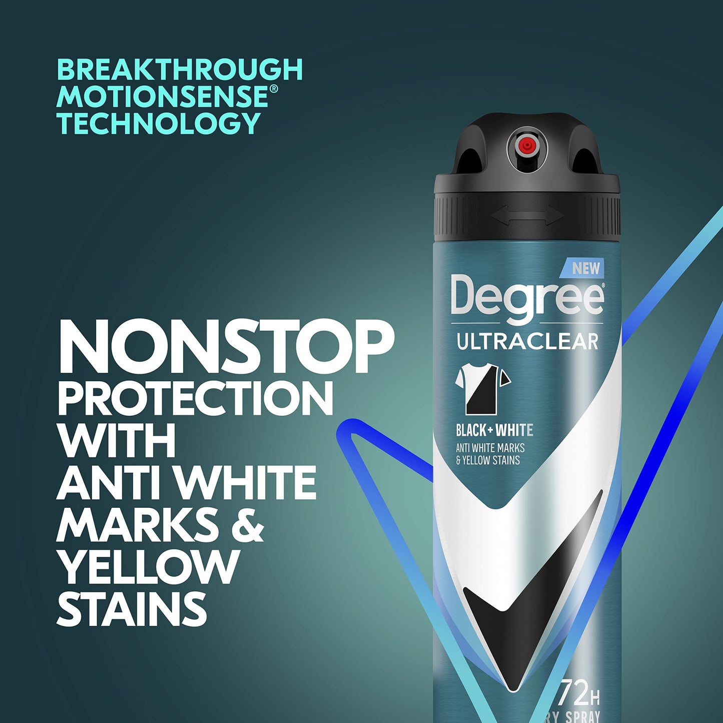 Degree Men UltraClear fresh scent underarm protection spray pack close up