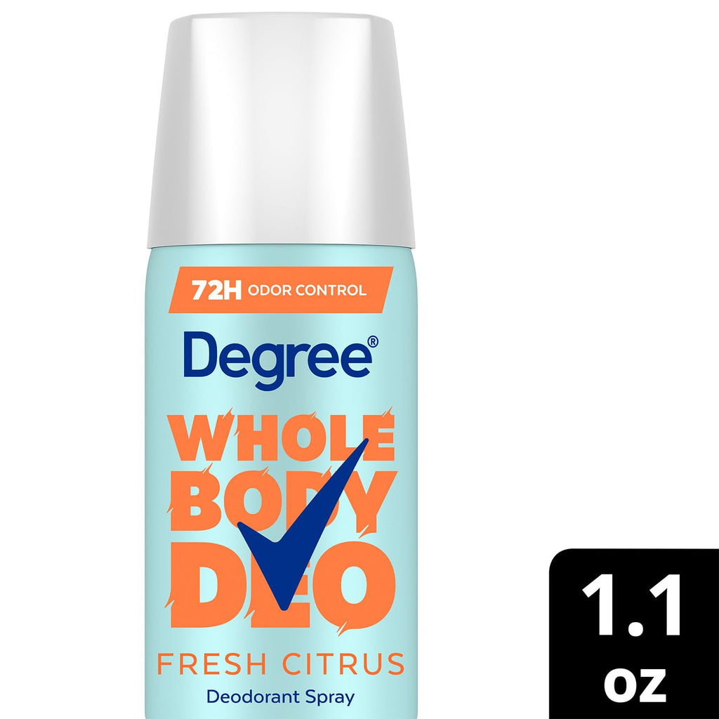 Degree seventy two hour odor protection citrus body spray bottle details