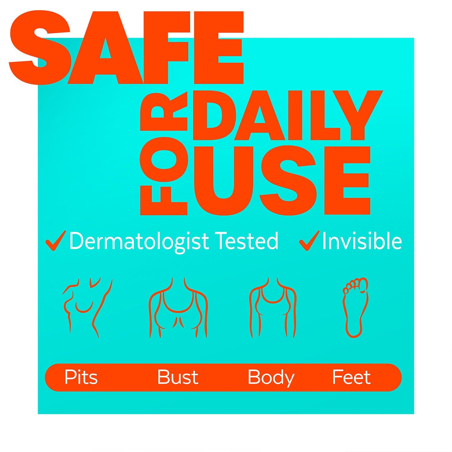 Dermatologist tested multi zone body spray for underarms and feet
