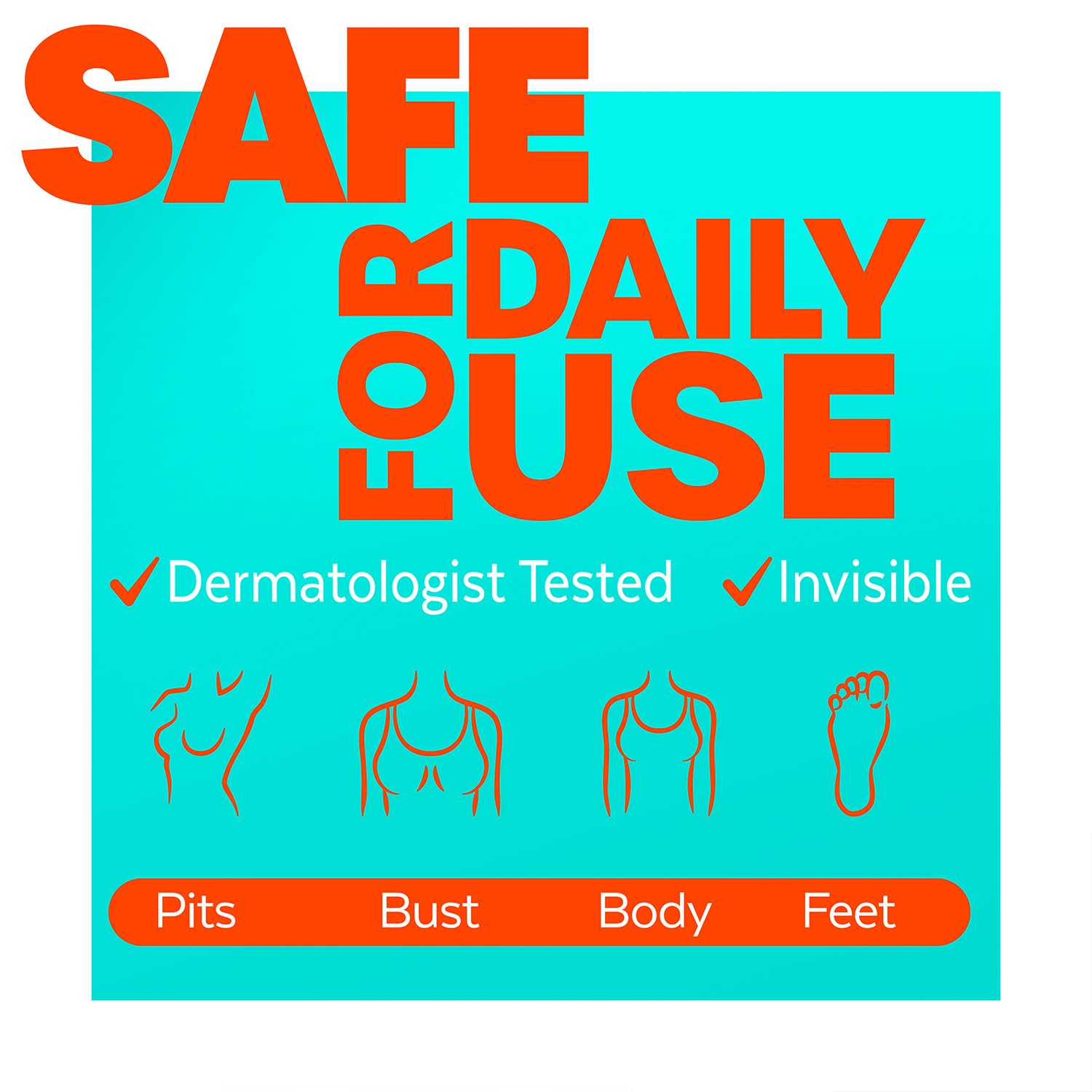 Dermatologist tested multi zone body spray for underarms and feet